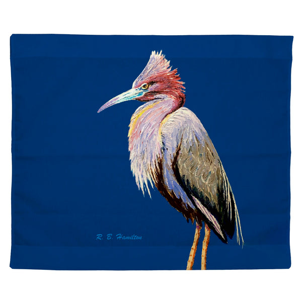 Little Blue Heron on Blue Outdoor Wall Hanging 24x30