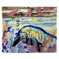 Manatee & Bubbles Outdoor Wall Hanging 24x30