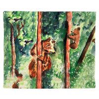 Bear and Cub Climbing Outdoor Wall Hanging 24x30