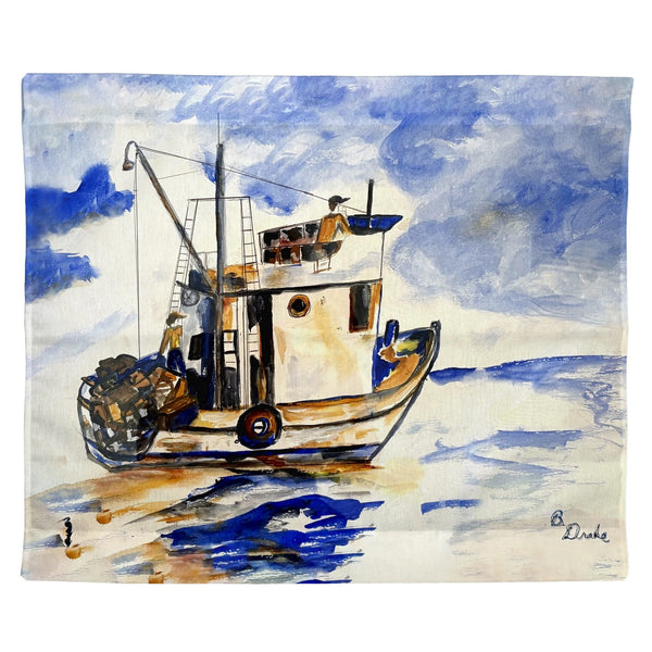 Fishing Boat III Outdoor Wall Hanging 24x30
