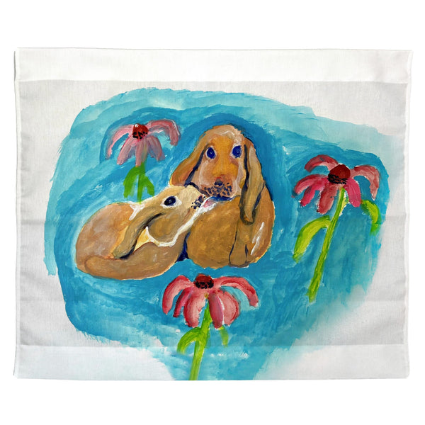 Two Rabbits Outdoor Wall Hanging 24x30