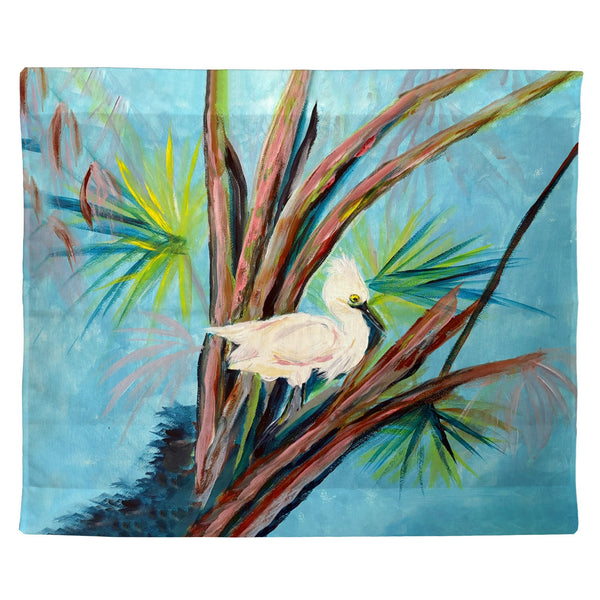 Roosting Egret Outdoor Wall Hanging 24x30