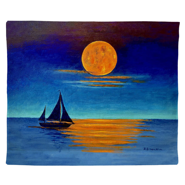 Moon Light Sailing Outdoor Wall Hanging 24x30