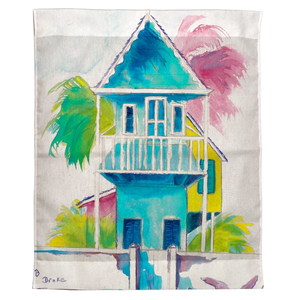 W. Palm Hut Blue Outdoor Wall Hanging 24x30