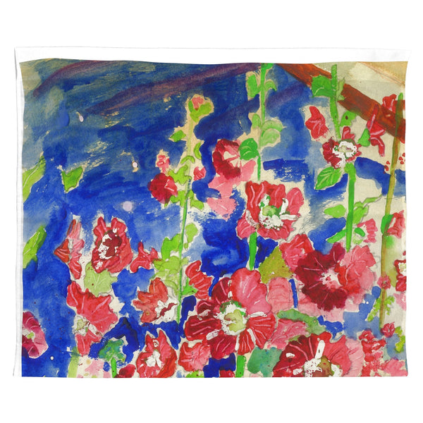 Hollyhocks Outdoor Wall Hanging 24x30