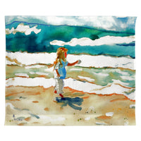 Girl at the Beach Outdoor Wall Hanging 24x30