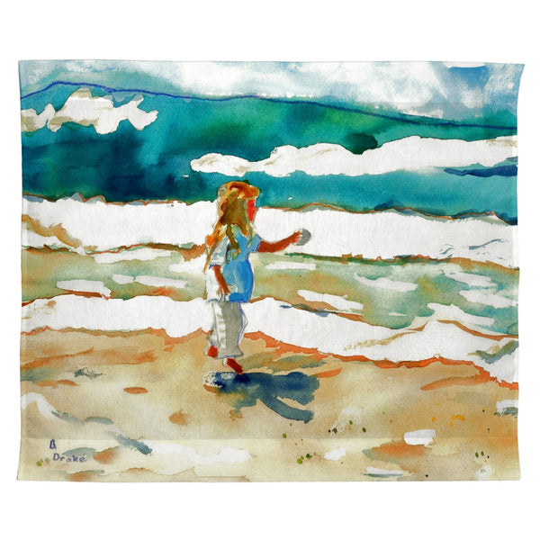 Girl at the Beach Outdoor Wall Hanging 24x30