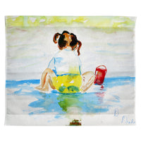 Pigtails Playing Outdoor Wall Hanging 24x30