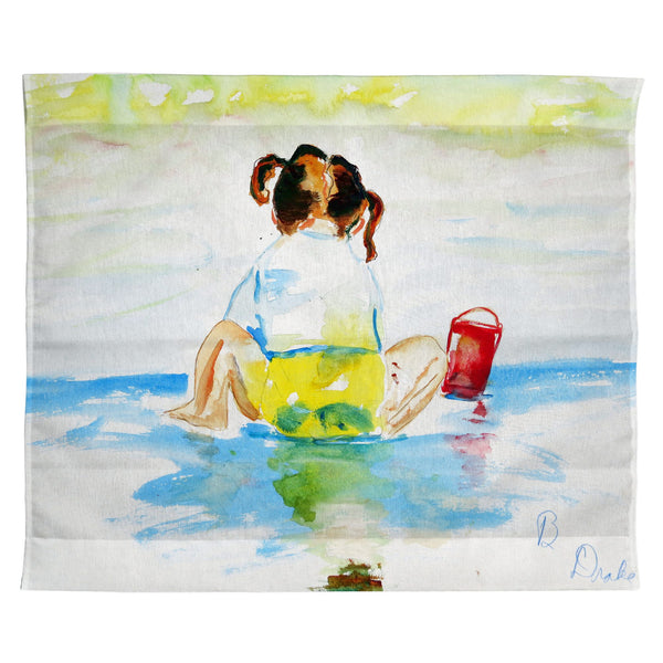 Pigtails Playing Outdoor Wall Hanging 24x30