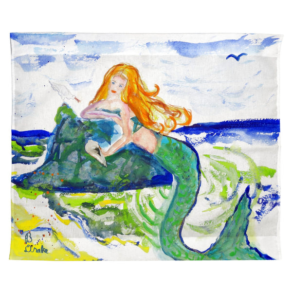 Mermaid on Rock  Outdoor Wall Hanging 24x30