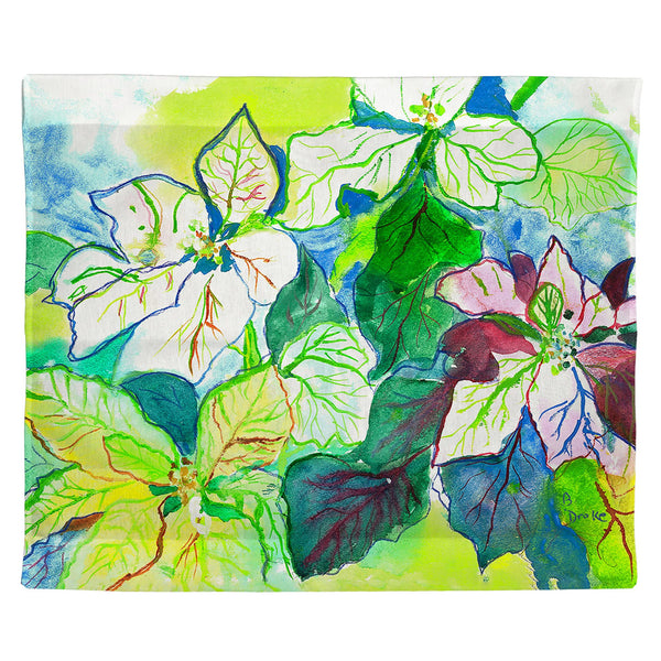 White Poinsettia Outdoor Wall Hanging 24x30