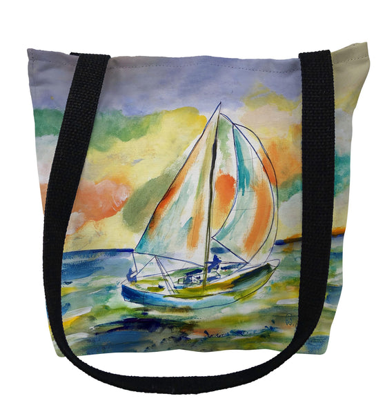 Orange Sailboat Tote Bag