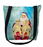 Santa and Twins Tote Bag