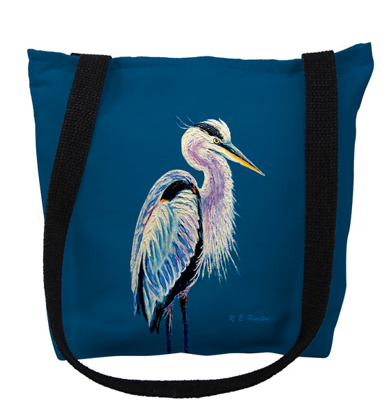 Blue Heron on Blue Tote Bag