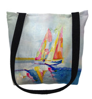 Two Colorful Sailboats Tote Bag