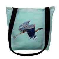 Flying Blue Heron - Teal Tote Bag