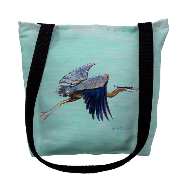 Flying Blue Heron - Teal Tote Bag