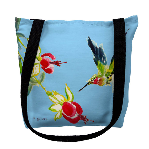 Betsy's Hummingbird on Blue Tote Bag