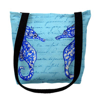 Blue Sea Horses Tote Bag