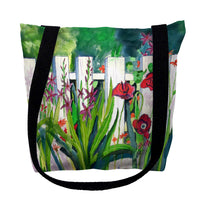 Fence and Flowers Tote Bag