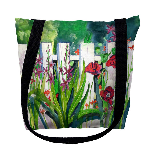 Fence and Flowers Tote Bag