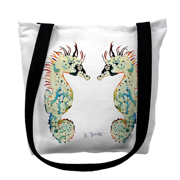 Betsy's Seahorses White Background Tote Bag