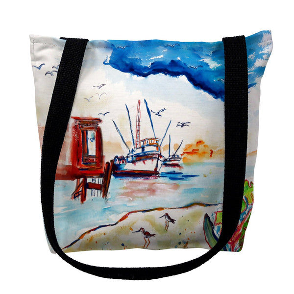 Dock & Shrimp Boat Tote Bag