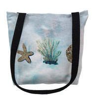 Blue Coral on Teal Tote Bag