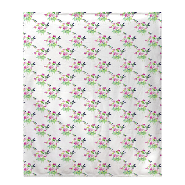 Ruby Throat Hummingbird Tiled Throw