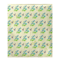 Aqua Hummingbird Tiled Throw