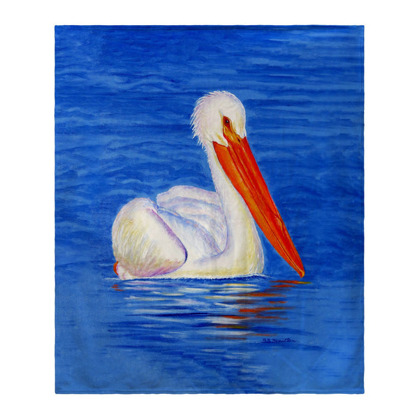 White Pelican Portrait Throw