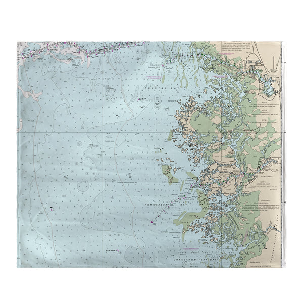 Crystal River, FL Nautical Map Fleece Throw