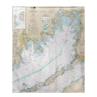 Buzzards Bay, MA Nautical Map Fleece Throw