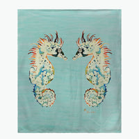 Aqua Betsy's Seahorses Throw