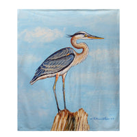 Blue Heron on Stump Fleece Throw