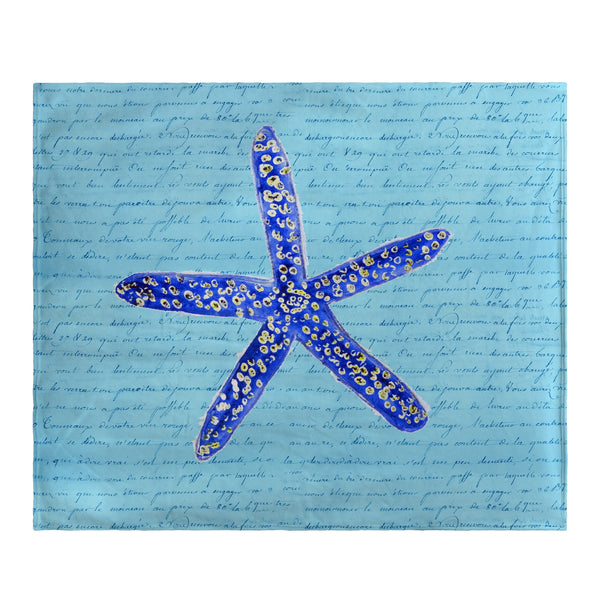 Blue Starfish Fleece Throw