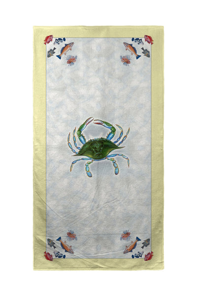 Blue Crab & Fish Beach Towel