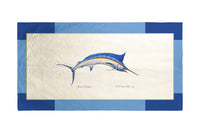 Blue Marlin Border Beach Towel