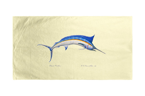 Blue Marlin on Yellow Beach Towel