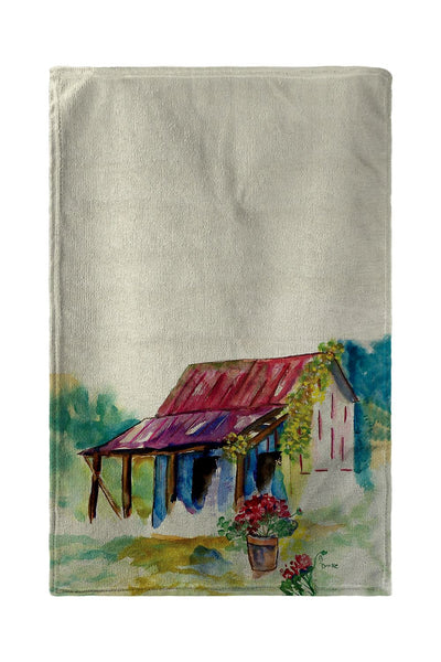 Barn & Geranium Beach Towel