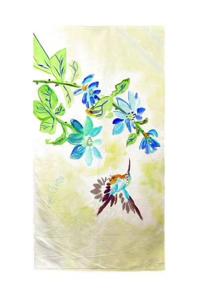 Aqua Hummingbird Beach Towel