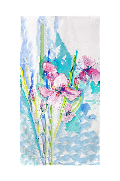 Pink Iris Beach Towel