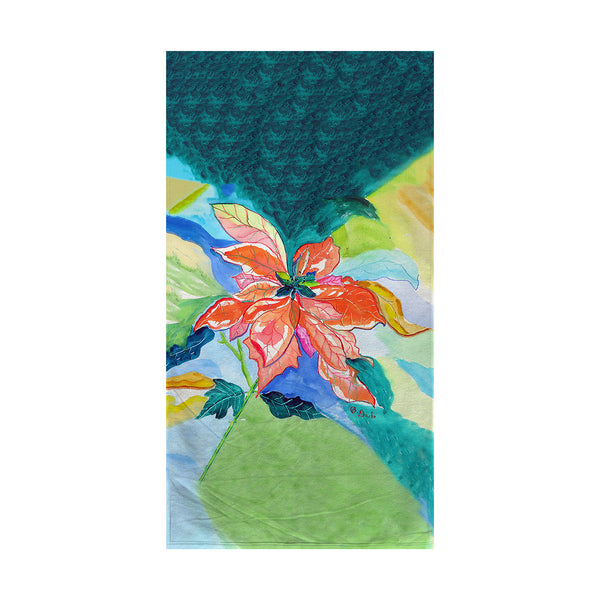 Peach Poinsettia Beach Towel