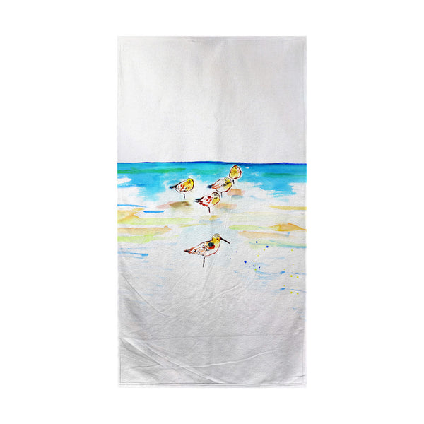 Five Sanderlings Beach Towel