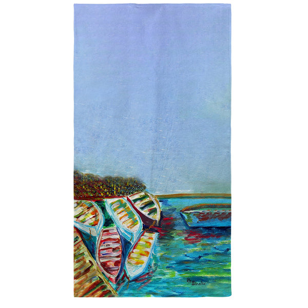 Six Rowboats Beach Towel