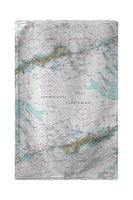 Miami to Marathon & Florida Bay, FL Nautical Map Beach Towel