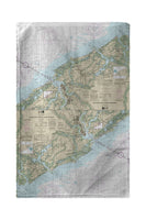 Charleston Harbor and Approaches, SC Nautical Map Beach Towel