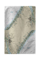 Wilmington - Wrightsville Beach, NC Nautical Map Beach Towel