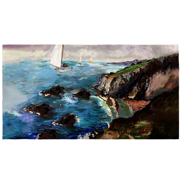 Sailing the Cliffs Beach Towel