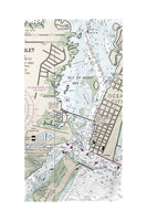 Ocean City Inlet, VA Nautical Map Beach Towel